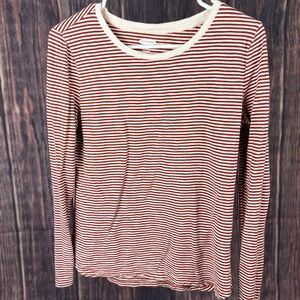 Old Navy Red Fitted Ribbed Long Sleeve T-Shirt